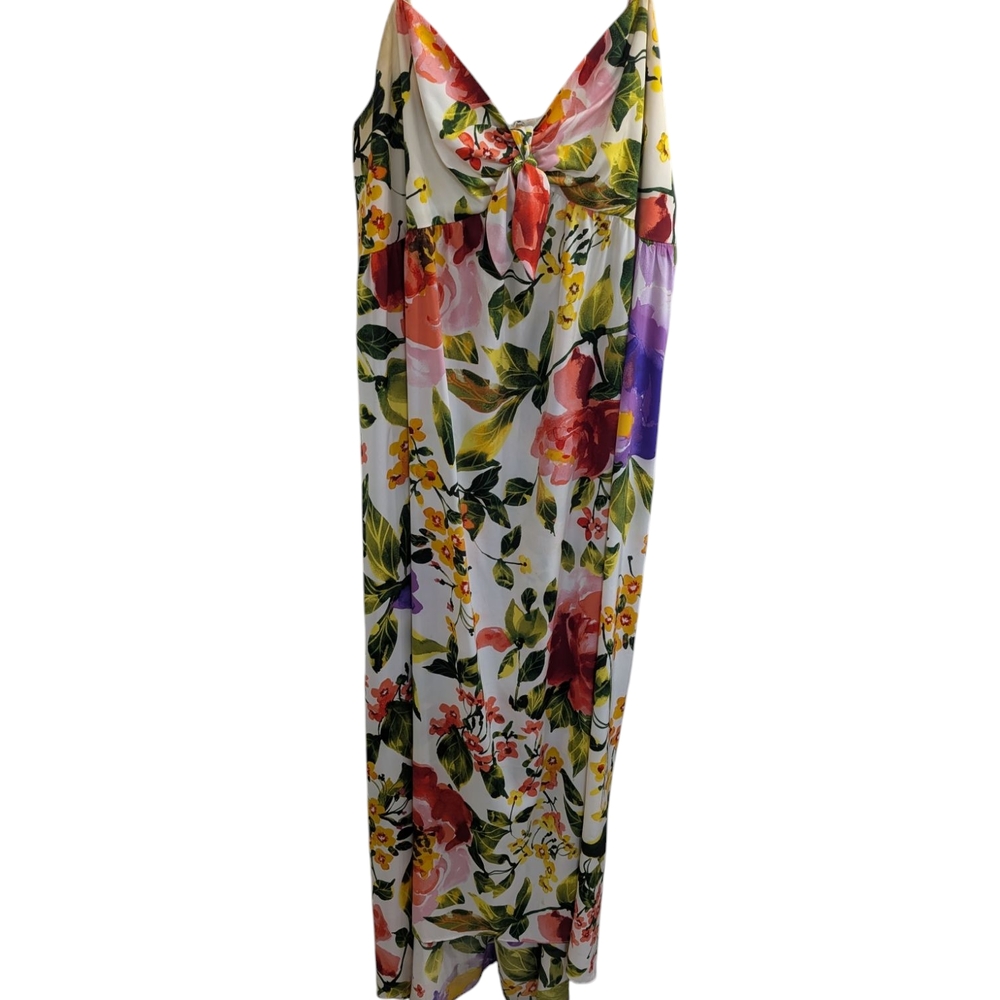 Calvin Klein Floral Dress with Pink and Green Accents